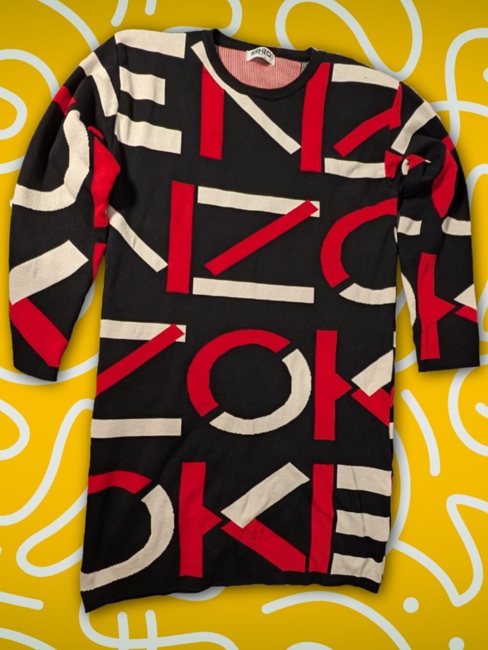 Kenzo Paris women's bold geometric design pullover dress